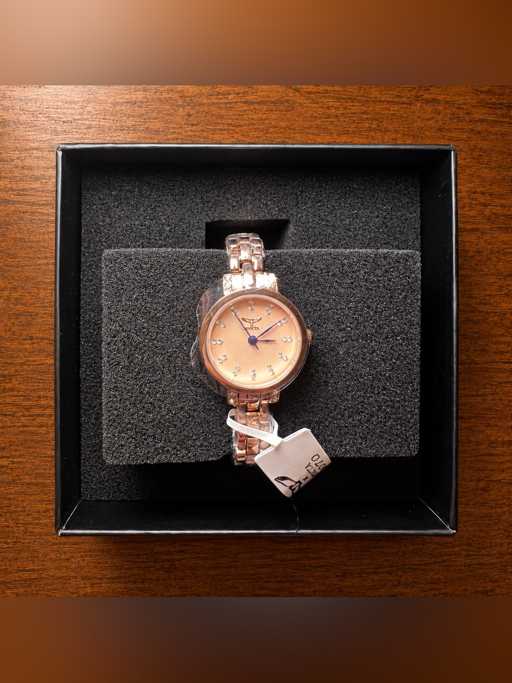 Invicta Women's Rose Gold Dial Crystal Accent Bracelet Watch
